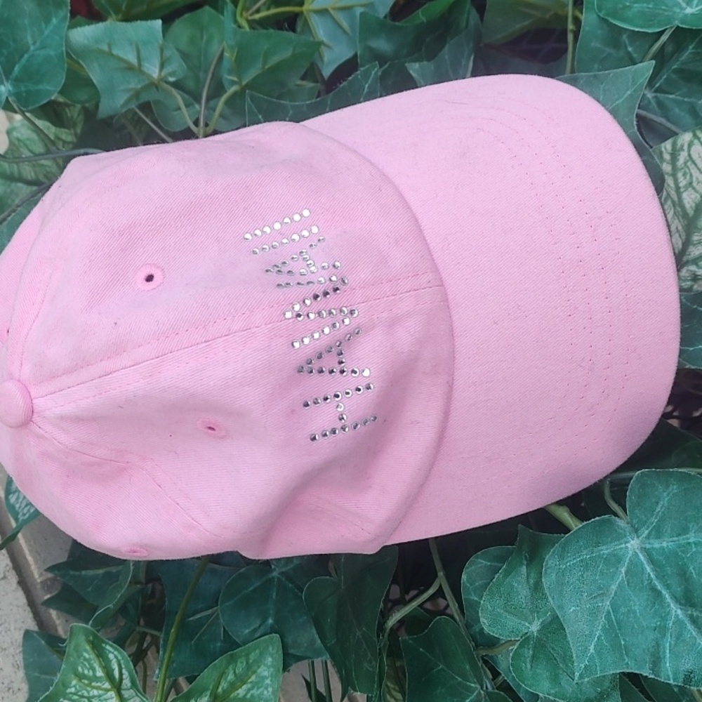 Pink Hat with Rhinestone Detail